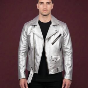 PLAIN MOTORBIKE LEATHER JACKET ARTICLE-01
