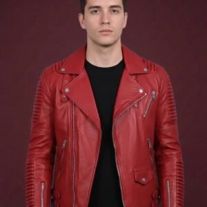 CHARLES BURNT RED LEATHER JACKET ARTICLE-10