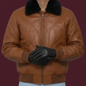 V-BOMBER HIDE LEATHER JACKET ARTICLE-03