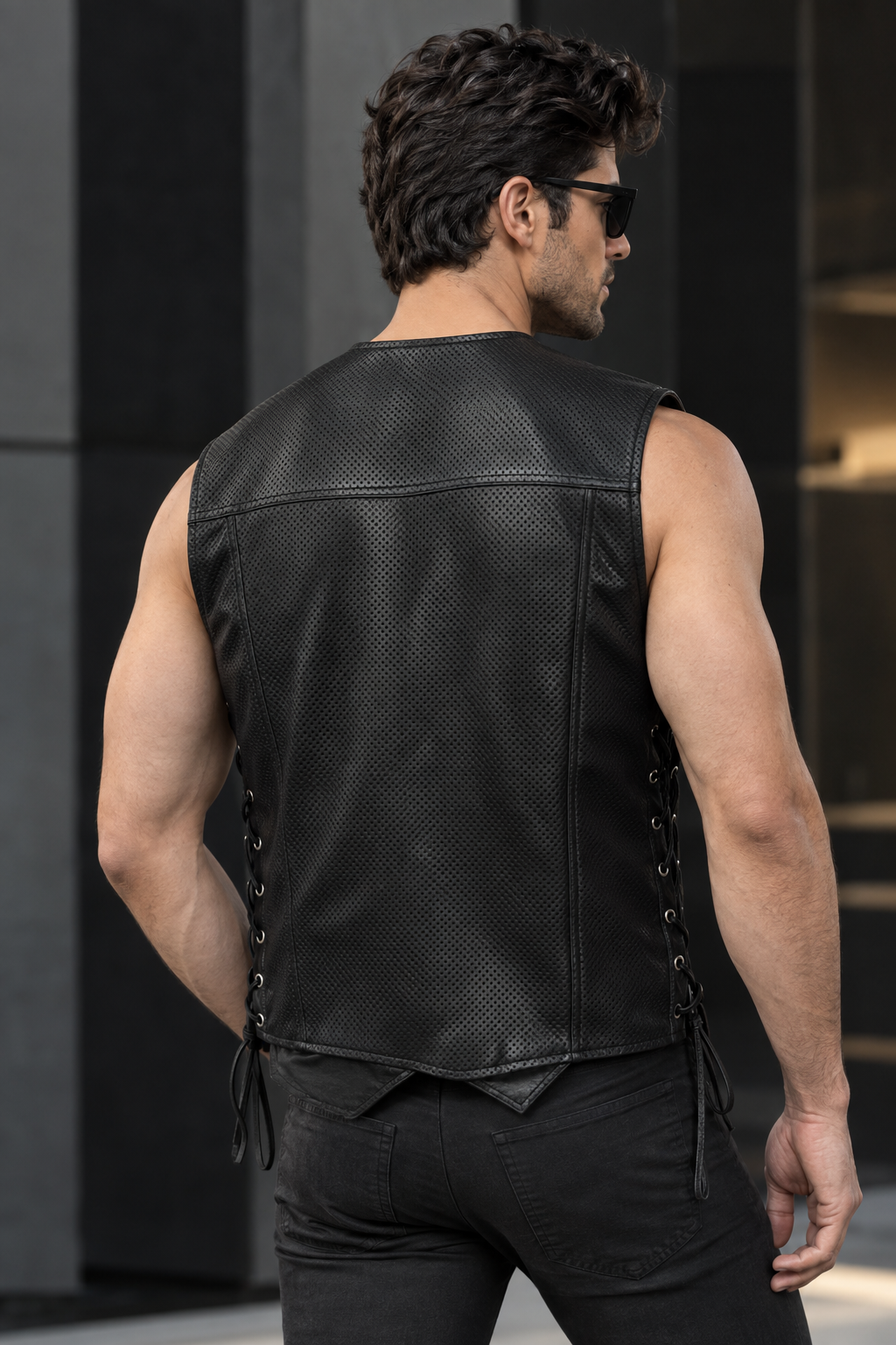 LEATHER VESTCOAT FOR MEN ARTICLE-13 - Image 2