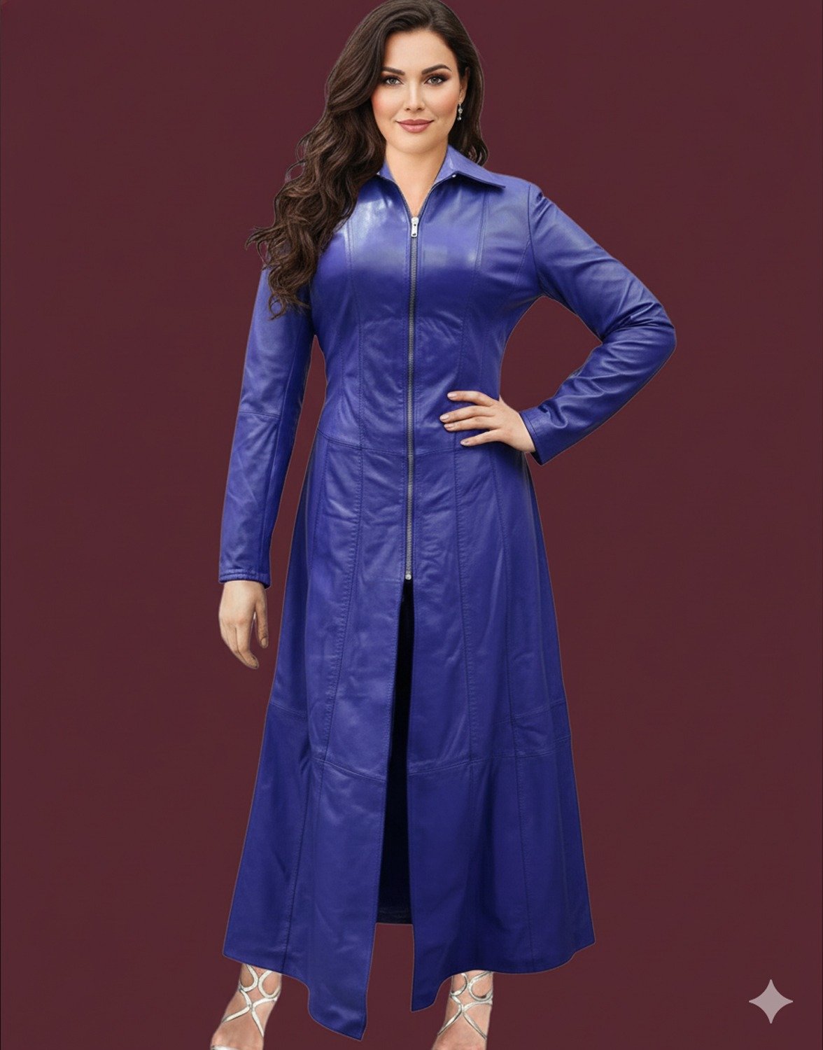 LEATHER LONG COAT FOR WOMENS #1