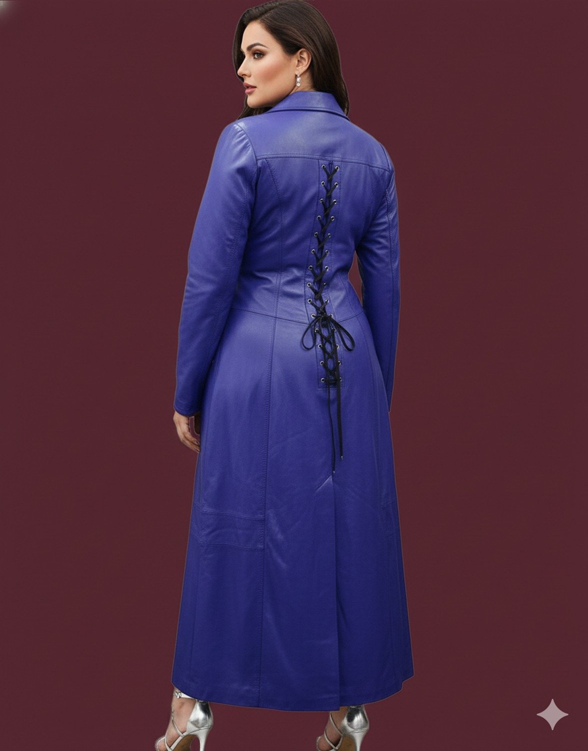 LEATHER LONG COAT FOR WOMENS #1 - Image 2