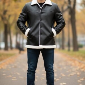 LEATHER ARTIFICIAL FUR JACKET#06