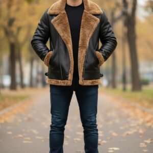 LEATHER ARTIFICIAL FUR JACKET#08