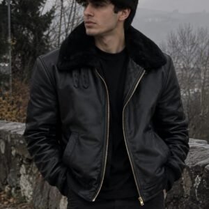 BLACK AVIATOR FUR JACKET ARTICLE-19