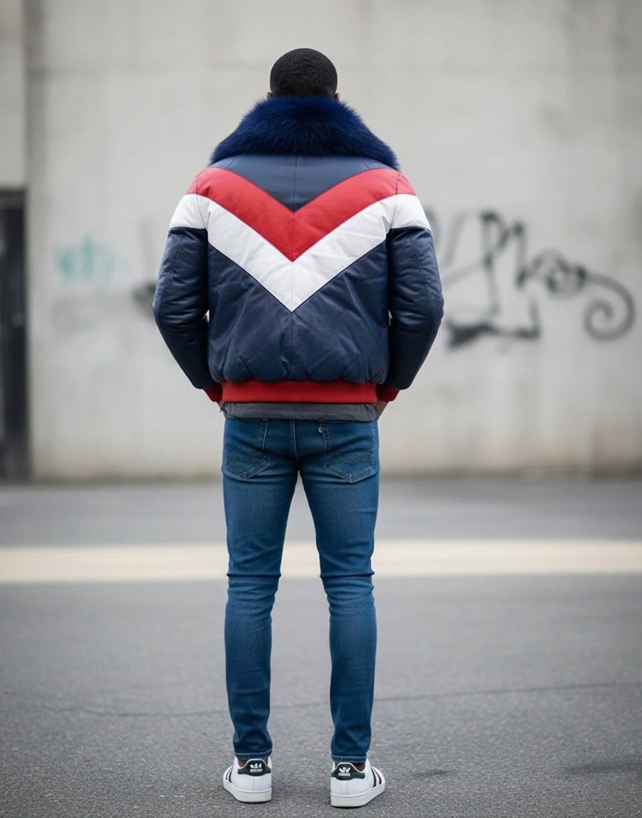 V-BOMBER FUR COLLAR JACKET ARTICLE-21 - Image 2