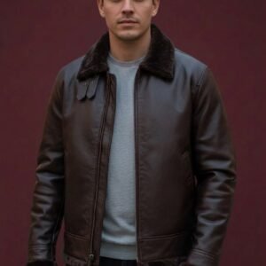 FUR COLLAR & LINGING LEATHER JACKET FOR MEN ARTICLE-19