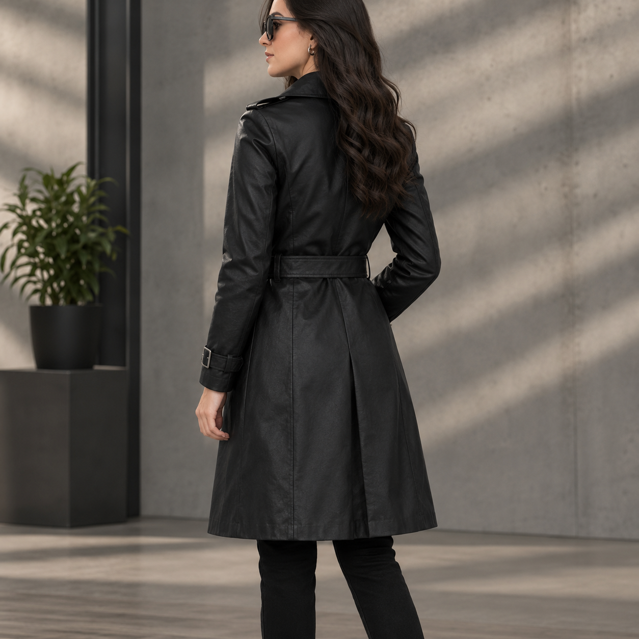 MID-LENGTH LEATHER TRENCH-COAT FOR WOMAN ARTICLE-02 - Image 2