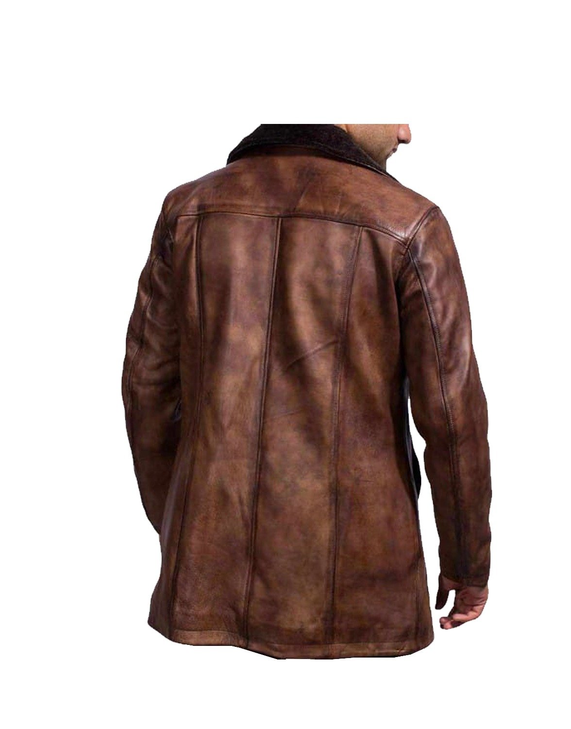LEATHER MENS ARTIFICIAL FUR COAT #01 - Image 2