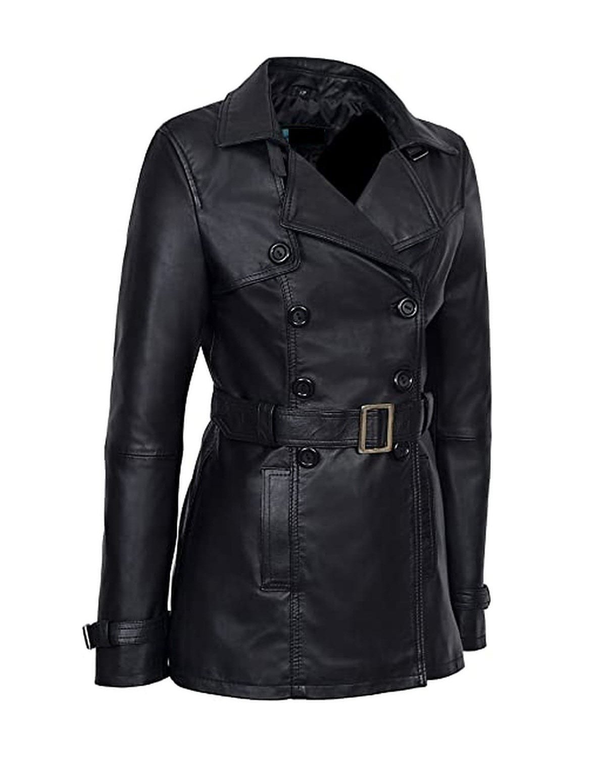 LEATHER WOMENS HALF COAT #9