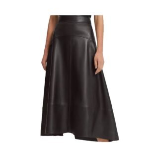 LEATHER WOMEN LONG SKIRT #04