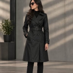 MID-LENGTH LEATHER TRENCH-COAT FOR WOMAN ARTICLE-02