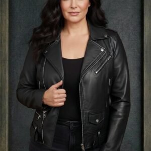 WOMAN'S MOTORBIKE BLACK LEATHER JACKET ARTICLE-12