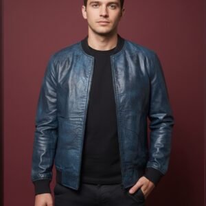 LEATHER BASE BALL JACKET FOR MENS #25