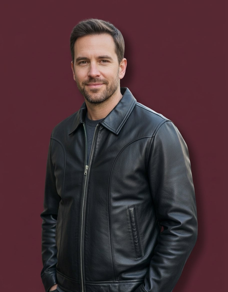 PLAIN COLLAR LEATHER JACKET FOR MEN ARTICLE-29