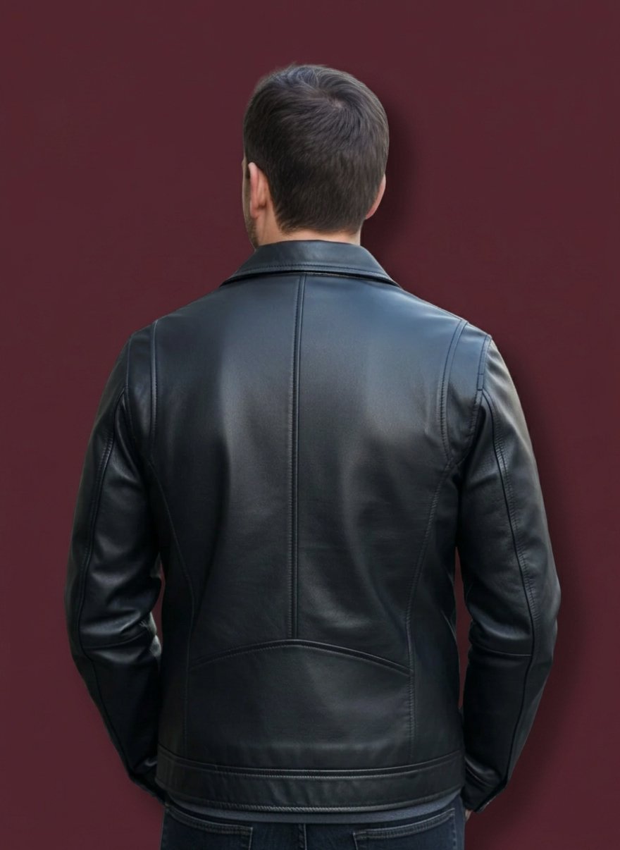PLAIN COLLAR LEATHER JACKET FOR MEN ARTICLE-29 - Image 2