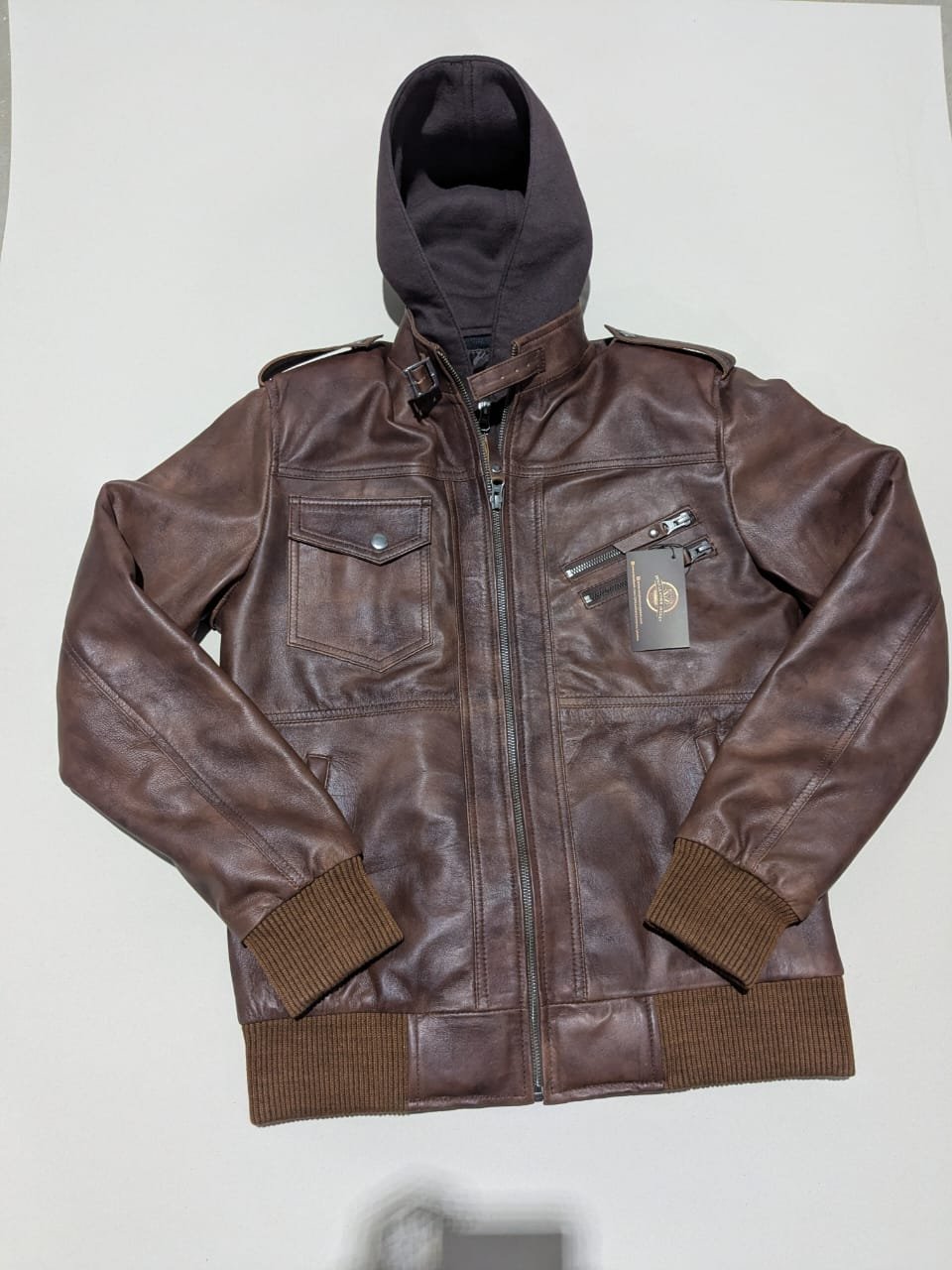 LEATHER HUDDIE JACKET #30 - Image 4