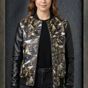 SHATTERED GLASS RIBBED HEM LEATHER JACKET ARTICLE-17