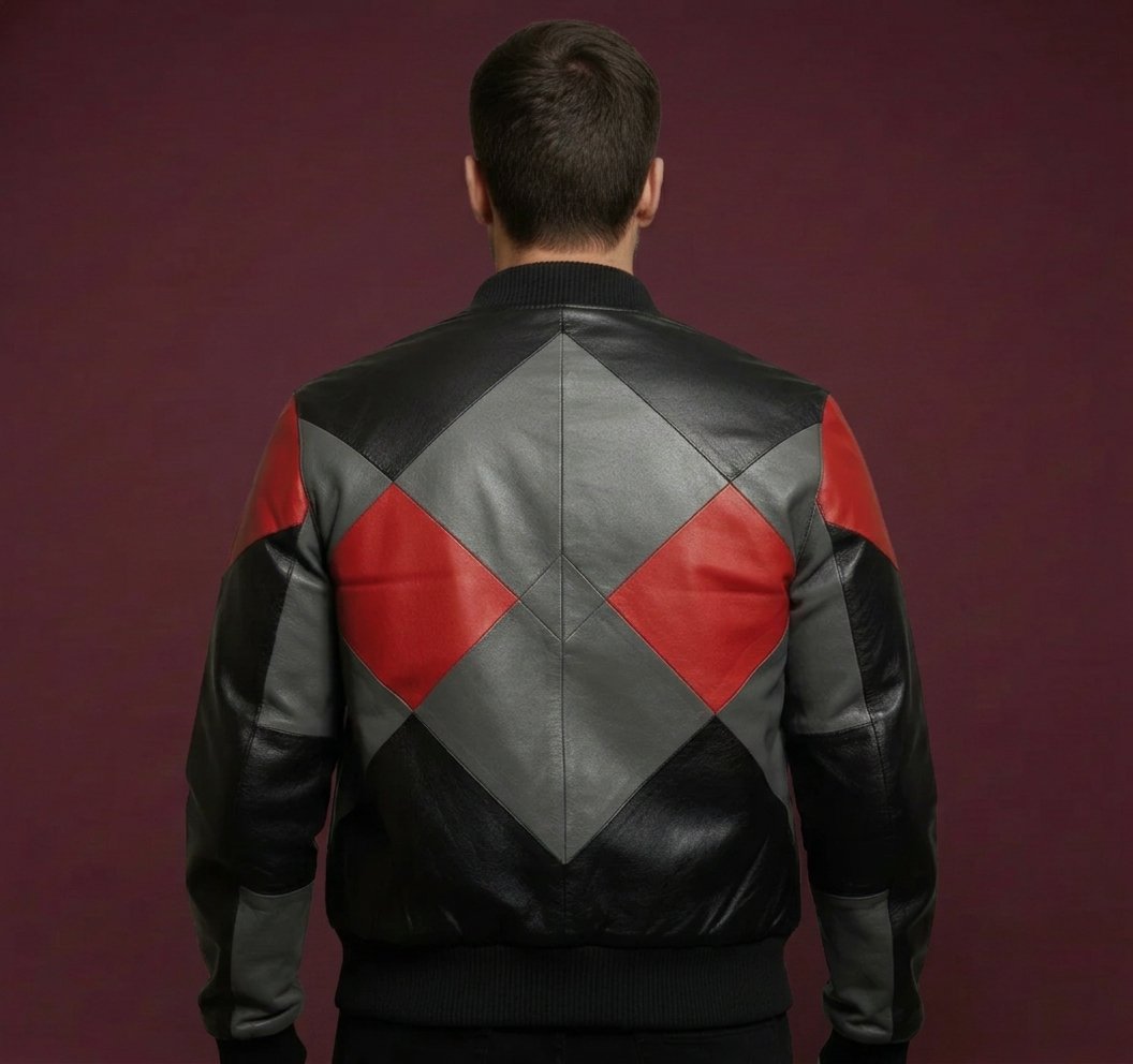PLAIN PATCHED RIBBED HEM LEATHER JACKET FOR MEN ARTICLE-30 - Image 2