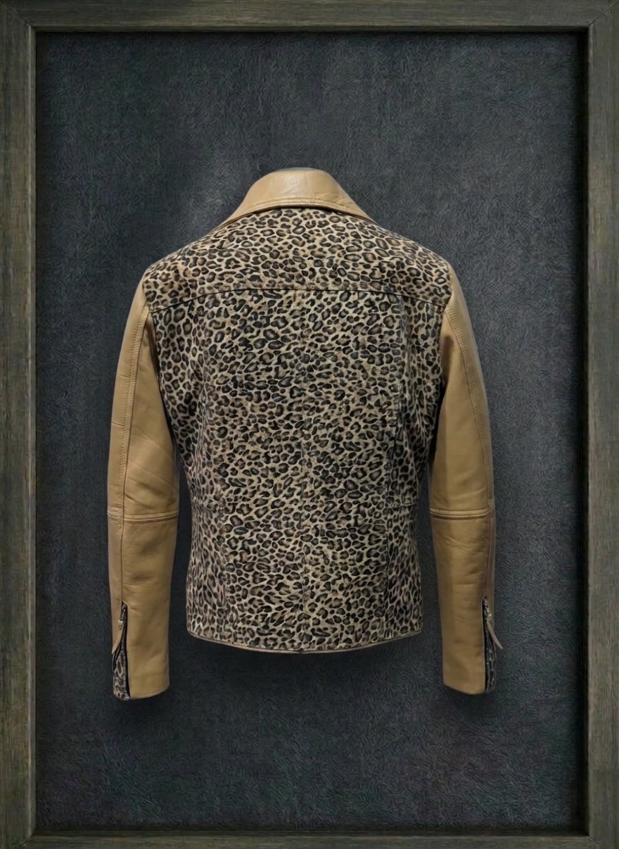 LEOPARD PRINT SUEDE MOTO LEATHER JACKET ARTICLE-22 - Image 5