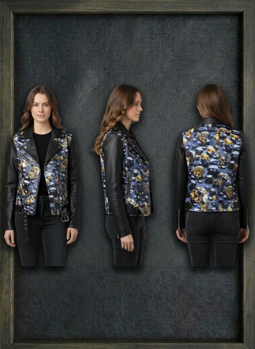 SAPPHIRE CIPER BIKER LEATHER JACKET ARTICLE-19 - Image 2