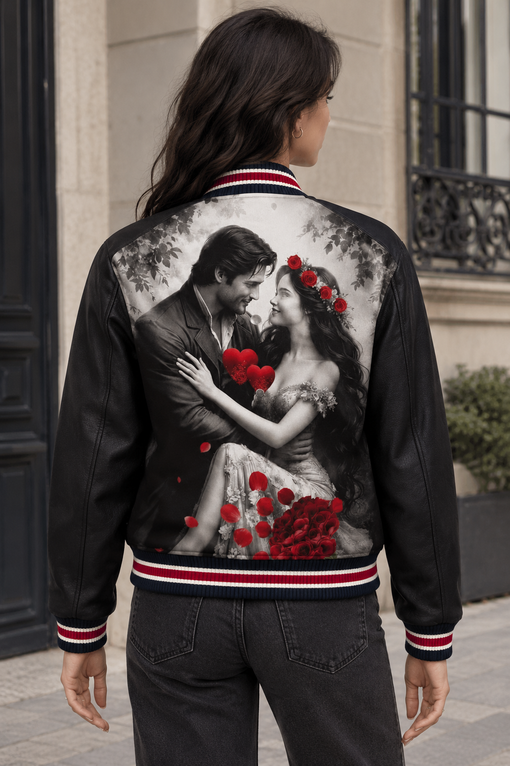 ETERNAL ROMANCE PRINTED LEATHER JACKET ARTICLE-33 - Image 2