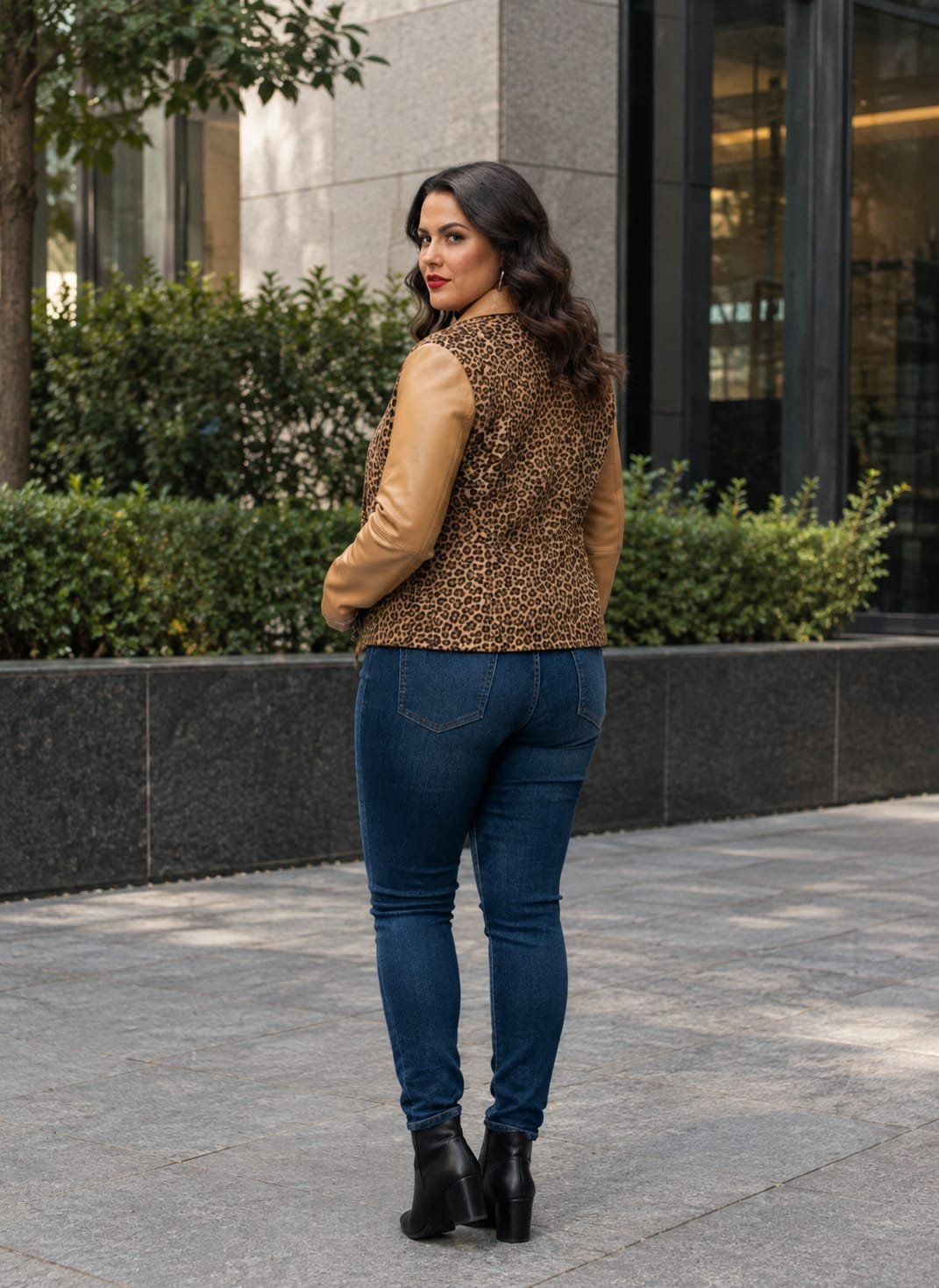 LEOPARD PRINT SUEDE MOTO LEATHER JACKET ARTICLE-22 - Image 2