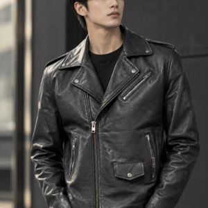 MENS MOTORBIKE LEATHER JACKET ARTICLE-38