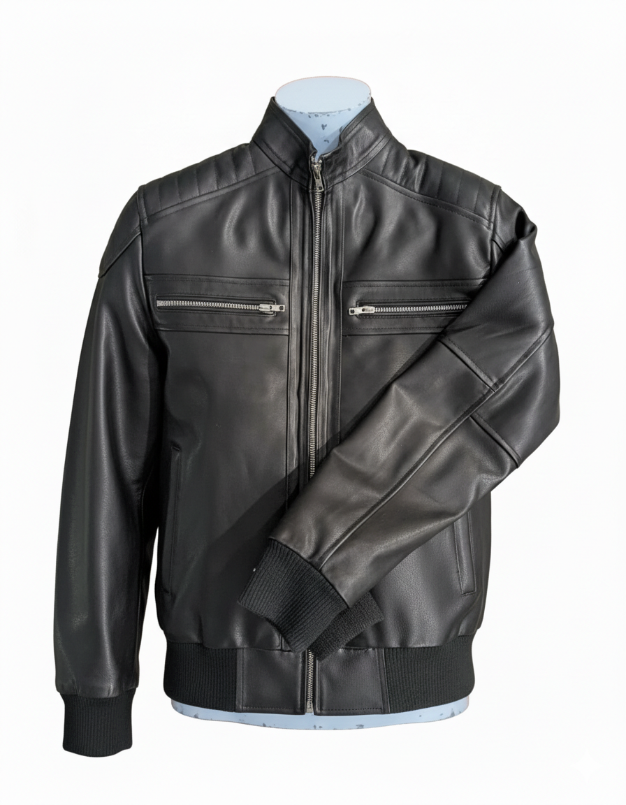 MEN LEATHER JACKET-40 - Image 2