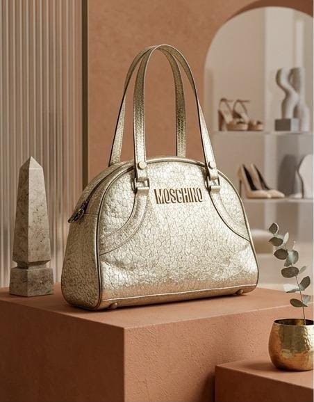 MOSCHINO METALLIC DOME SATCHEL HANDBAG ARTICLE-3