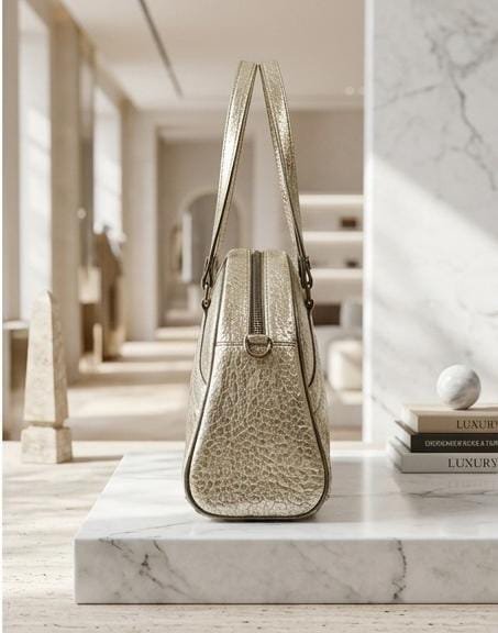MOSCHINO METALLIC DOME SATCHEL HANDBAG ARTICLE-3 - Image 3